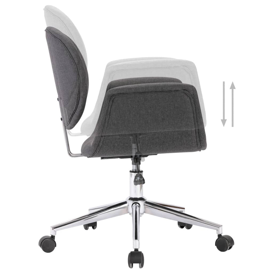 Eetkamerstoelen Draaibaar Stof Grijs 2 Donkergrijs