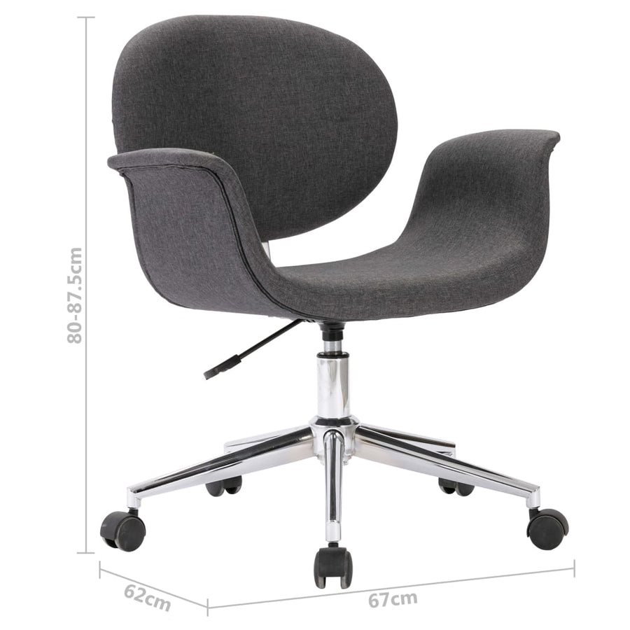 Eetkamerstoelen Draaibaar Stof Grijs 2 Donkergrijs