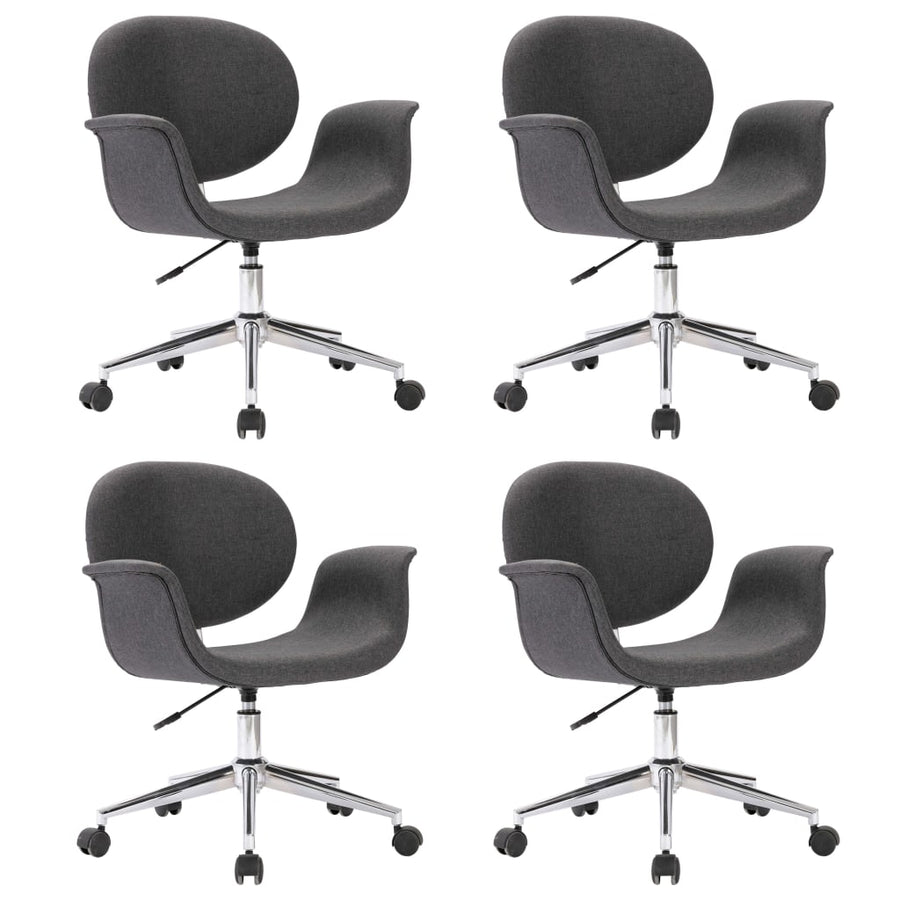 Eetkamerstoelen 4 St Draaibaar Stof Grijs
