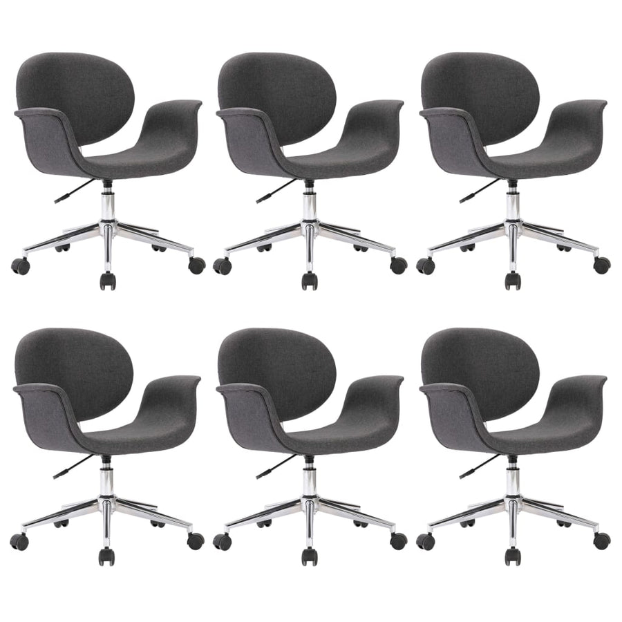 Eetkamerstoelen Draaibaar Stof Grijs 6 Donkergrijs
