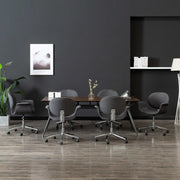 Eetkamerstoelen draaibaar 6 stuks stof grijs