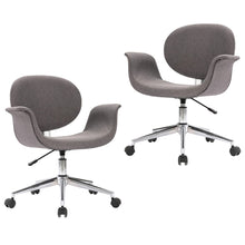 Eetkamerstoelen Draaibaar Stof Grijs 2 Lichtgrijs