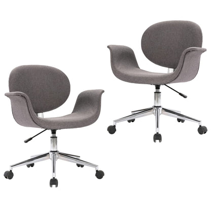 Eetkamerstoelen Draaibaar Stof Grijs 2 Lichtgrijs