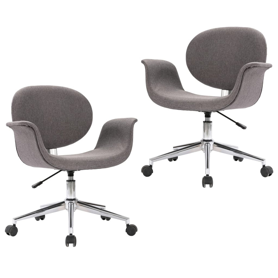 Eetkamerstoelen Draaibaar Stof Grijs 2 Lichtgrijs