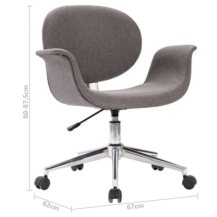 Eetkamerstoelen Draaibaar Stof Grijs 2 Lichtgrijs