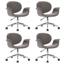 Eetkamerstoelen 4 St Draaibaar Stof Grijs Lichtgrijs
