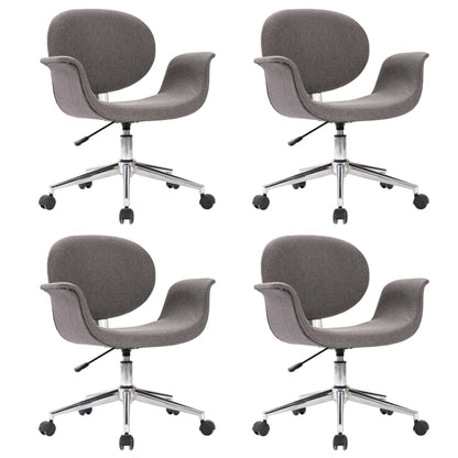 Eetkamerstoelen 4 St Draaibaar Stof Grijs Lichtgrijs