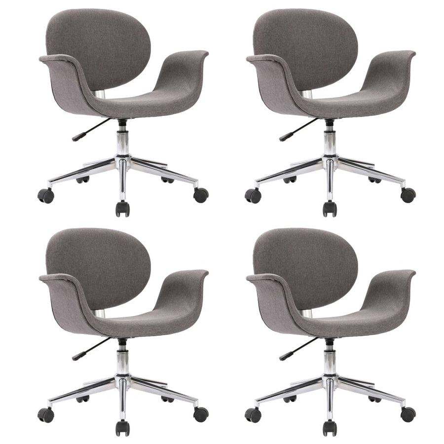 Eetkamerstoelen 4 St Draaibaar Stof Grijs Lichtgrijs