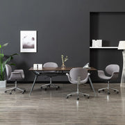 Eetkamerstoelen 4 stuks draaibaar stof grijs