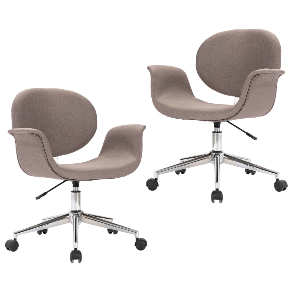 Eetkamerstoelen Draaibaar Stof 2 Taupe