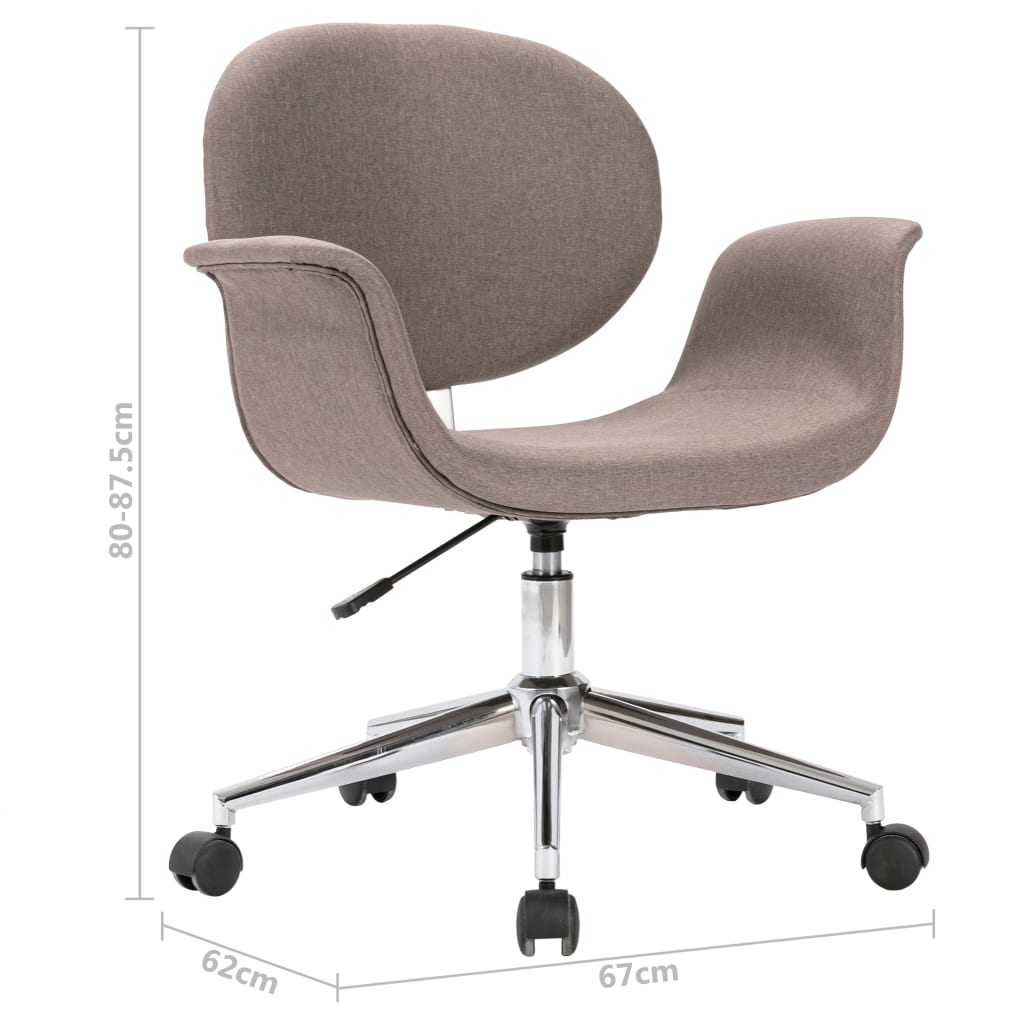 Eetkamerstoelen Draaibaar Stof 4 Taupe