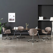 Eetkamerstoelen 4 st draaibaar stof taupe 67x62x80-87.5 cm