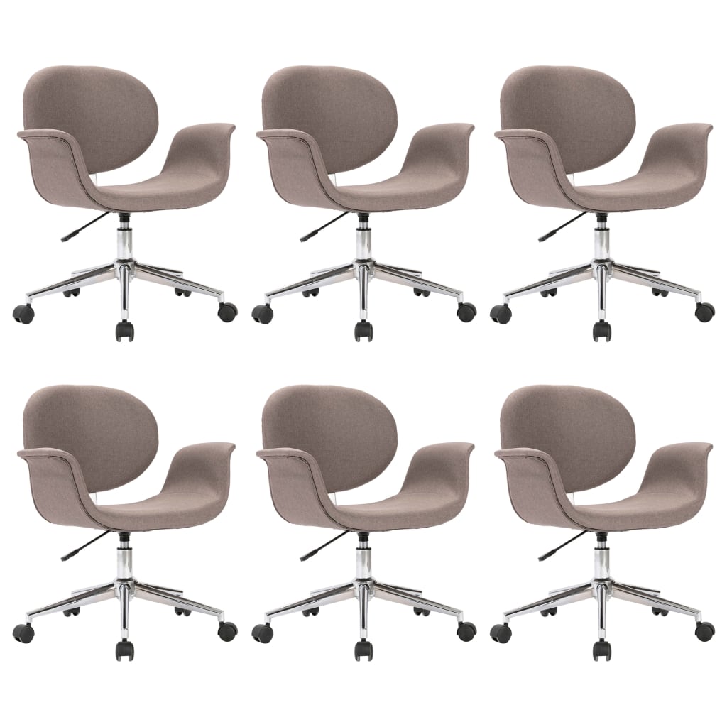 Eetkamerstoelen Draaibaar Stof 6 Taupe