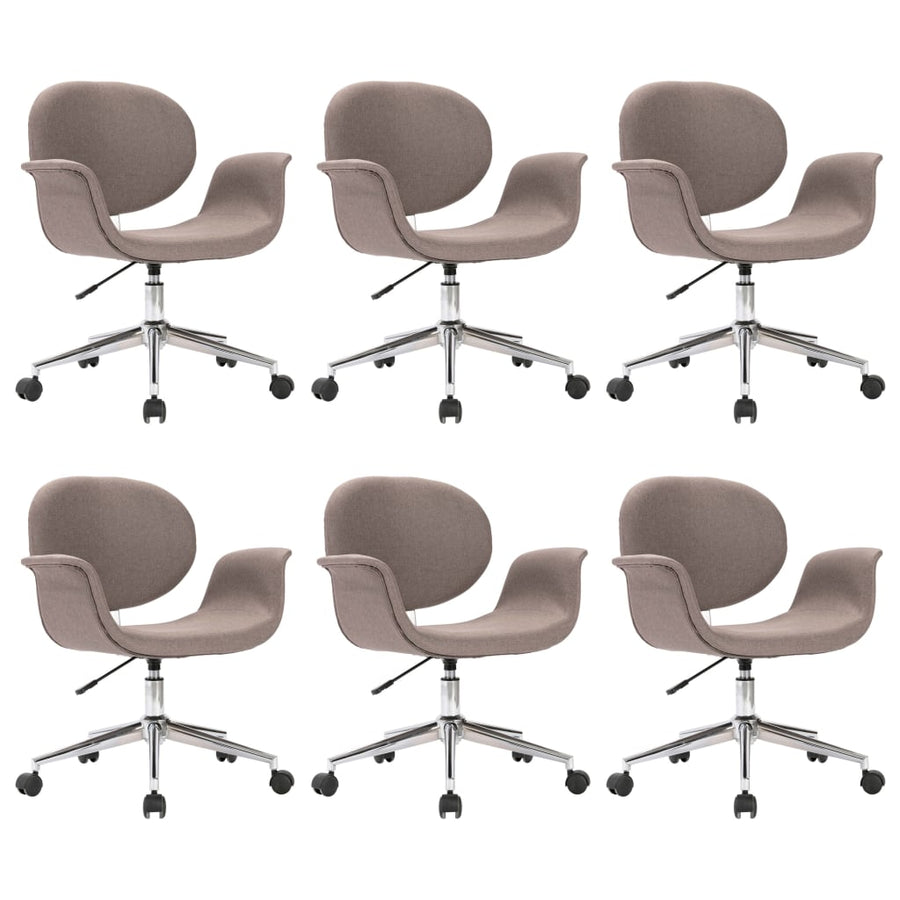 Eetkamerstoelen Draaibaar Stof 6 Taupe
