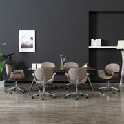 Eetkamerstoelen draaibaar stof taupe set van 6
