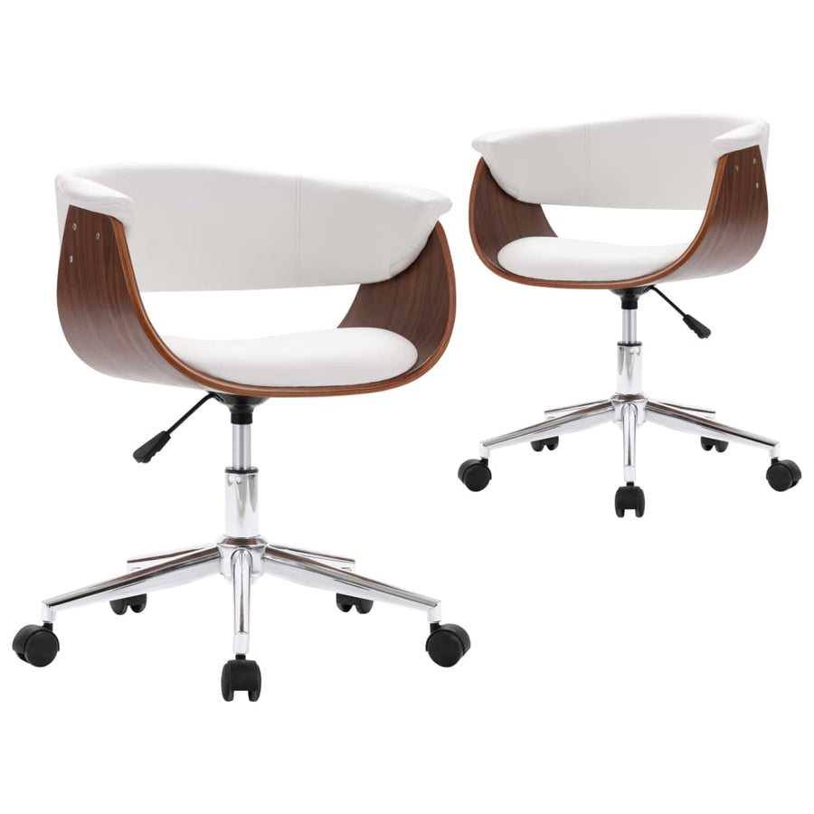 Eetkamerstoelen Draaibaar Kunstleer 2 Wit