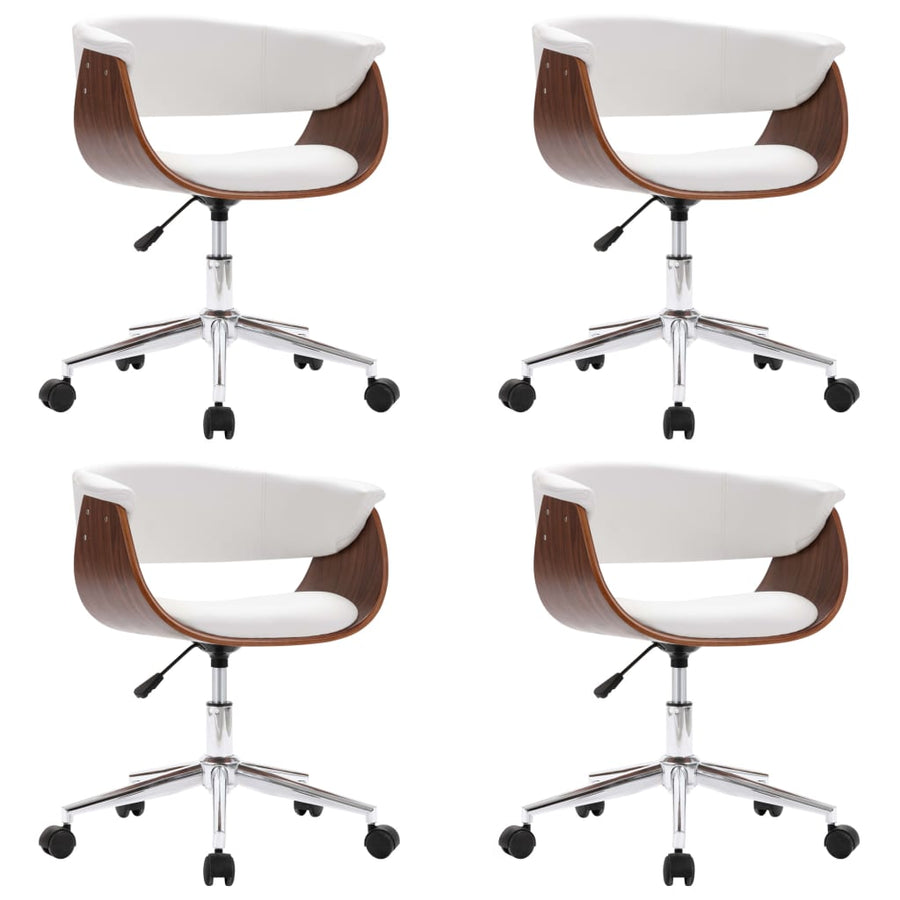Eetkamerstoelen Draaibaar Kunstleer 4 Wit