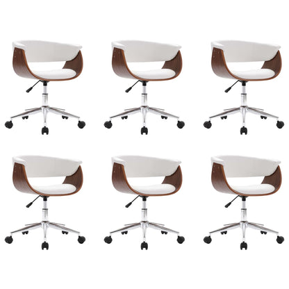 Eetkamerstoelen Draaibaar Kunstleer 6 Wit