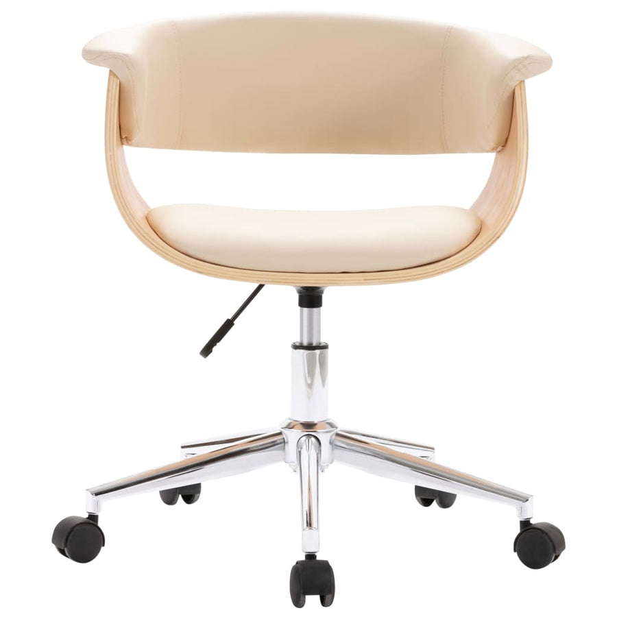 Eetkamerstoelen draaibaar 4 st kunstleer crèmekleurig