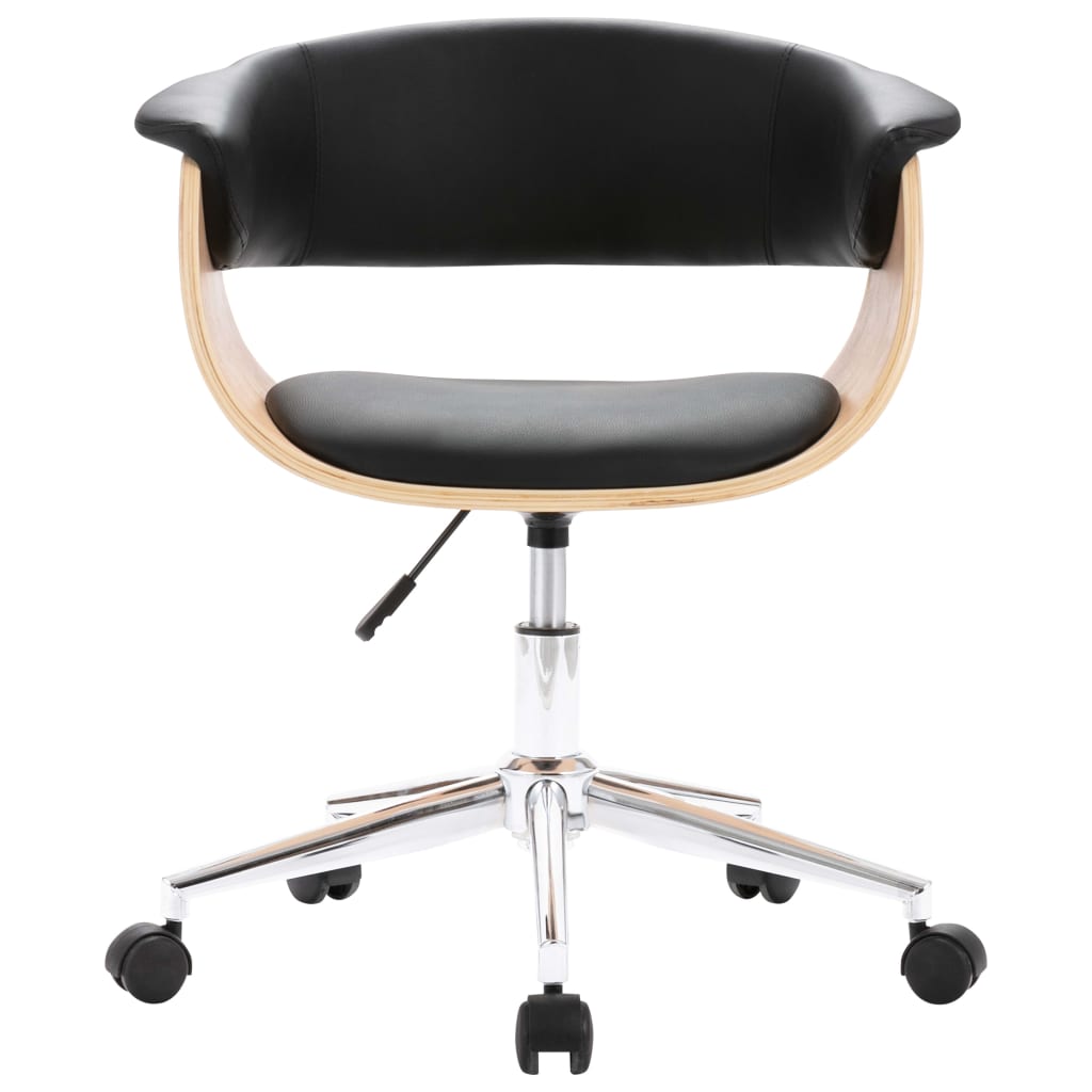 Eetkamerstoelen Draaibaar Kunstleer 2 Zwart en lichtbruin
