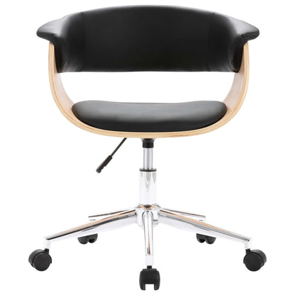 Eetkamerstoelen Draaibaar Kunstleer 2 Zwart en lichtbruin