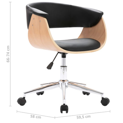 Eetkamerstoelen Draaibaar Kunstleer 2 Zwart en lichtbruin