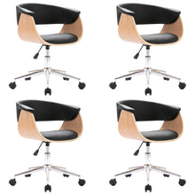 Eetkamerstoelen draaibaar 4 st kunstleer zwart