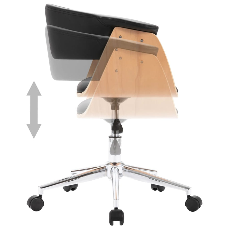 Eetkamerstoelen draaibaar 4 st kunstleer zwart