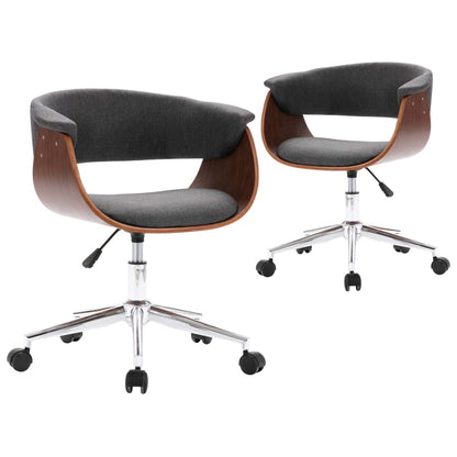 Eetkamerstoelen Draaibaar Stof 2 Grijs