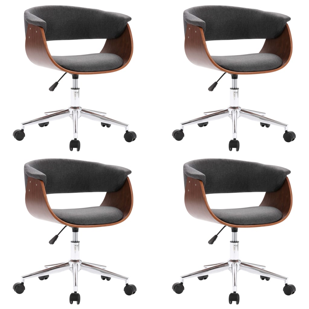 Eetkamerstoelen Draaibaar Stof 4 Grijs