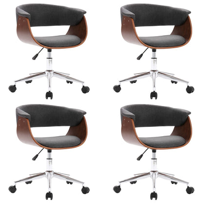 Eetkamerstoelen Draaibaar Stof 4 Grijs
