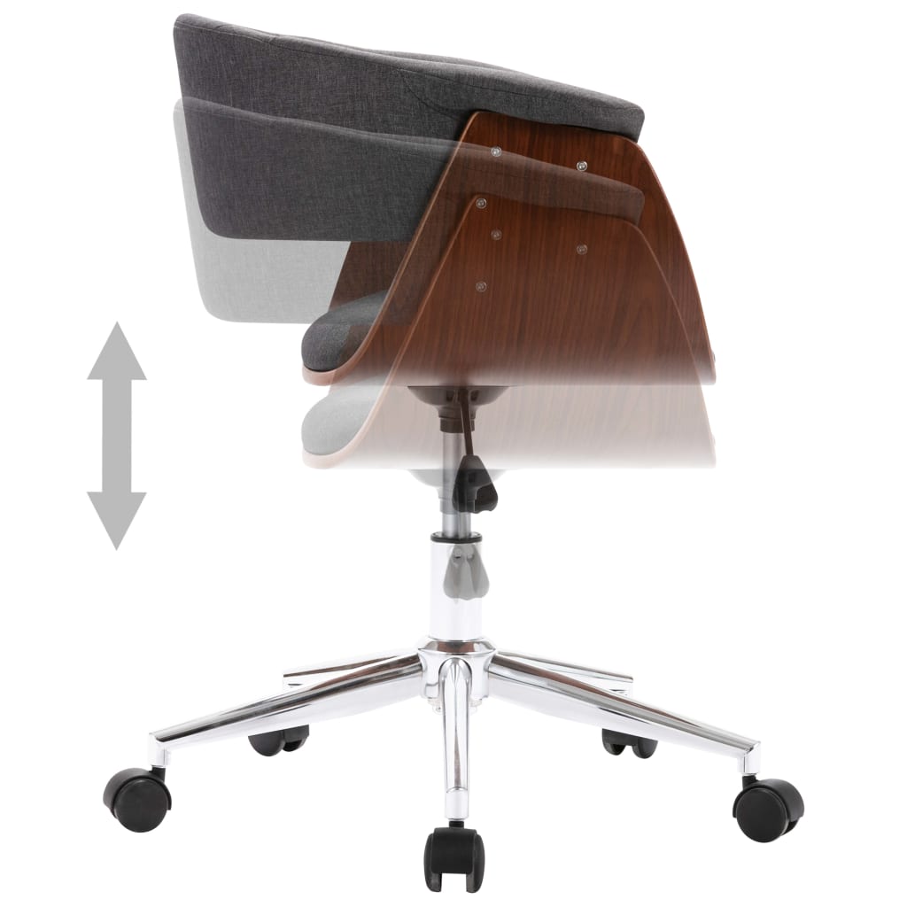 Eetkamerstoelen Draaibaar Stof 4 Grijs