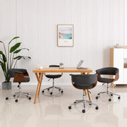 Eetkamerstoelen 4 st draaibaar stof grijs 59.5x58x(66-74) cm