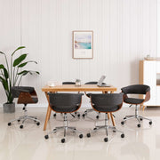 Eetkamerstoelen draaibaar 6 stuks stof grijs