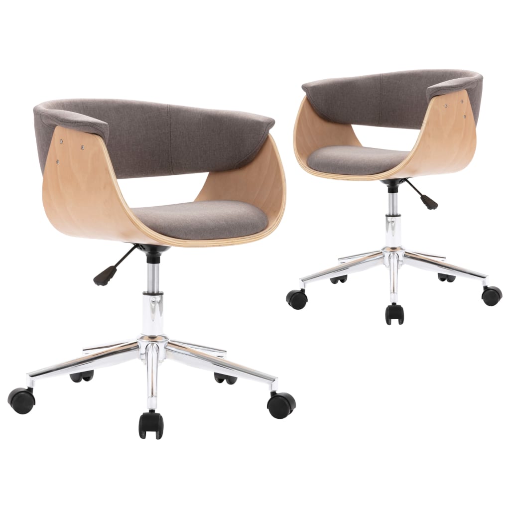 Eetkamerstoelen Draaibaar 2 St Stof Taupe