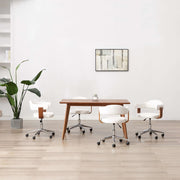 Eetkamerstoelen draaibaar 4 st kunstleer wit