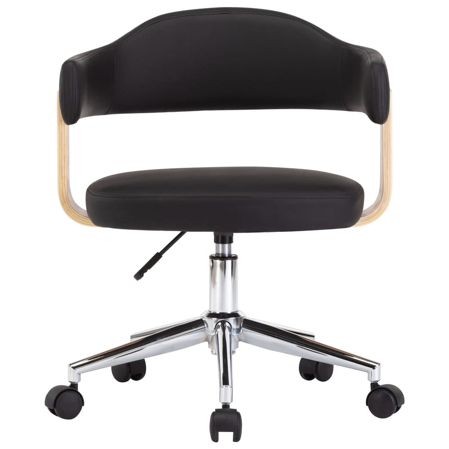 Eetkamerstoelen draaibaar 2 st kunstleer zwart