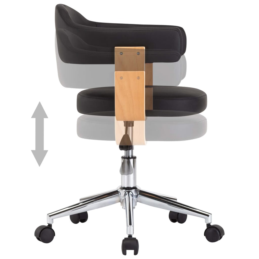 Eetkamerstoelen draaibaar 2 st kunstleer zwart