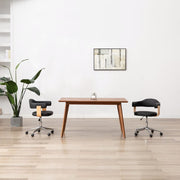 Eetkamerstoelen draaibaar 2 stuks kunstleer zwart