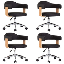 Eetkamerstoelen draaibaar 4 st kunstleer zwart