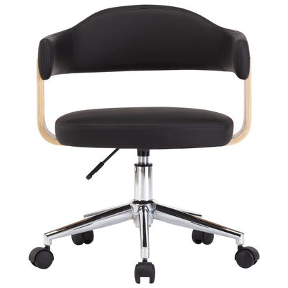 Eetkamerstoelen draaibaar 4 st kunstleer zwart