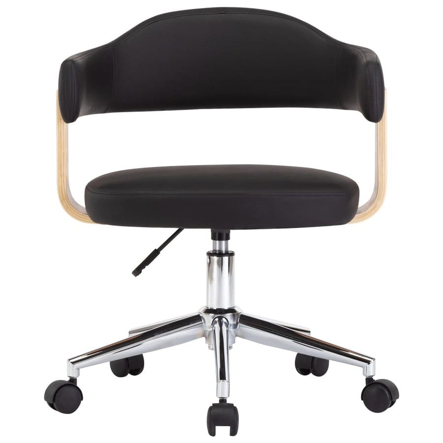 Eetkamerstoelen draaibaar 4 st kunstleer zwart