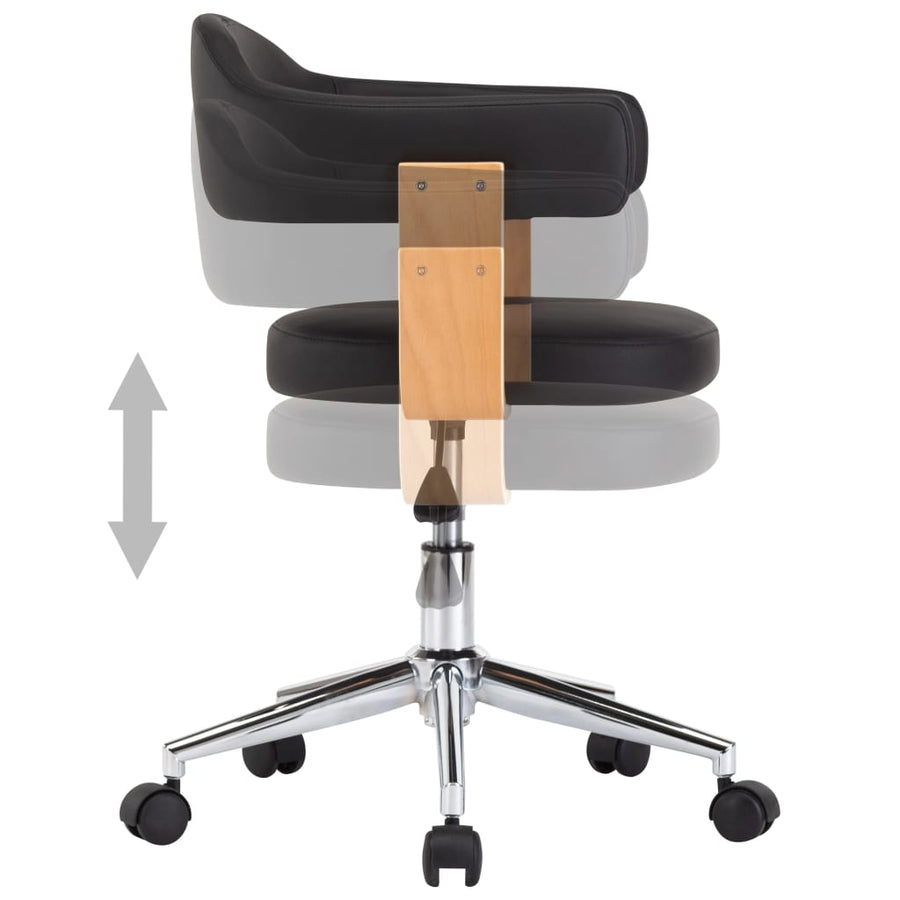 Eetkamerstoelen draaibaar 4 st kunstleer zwart