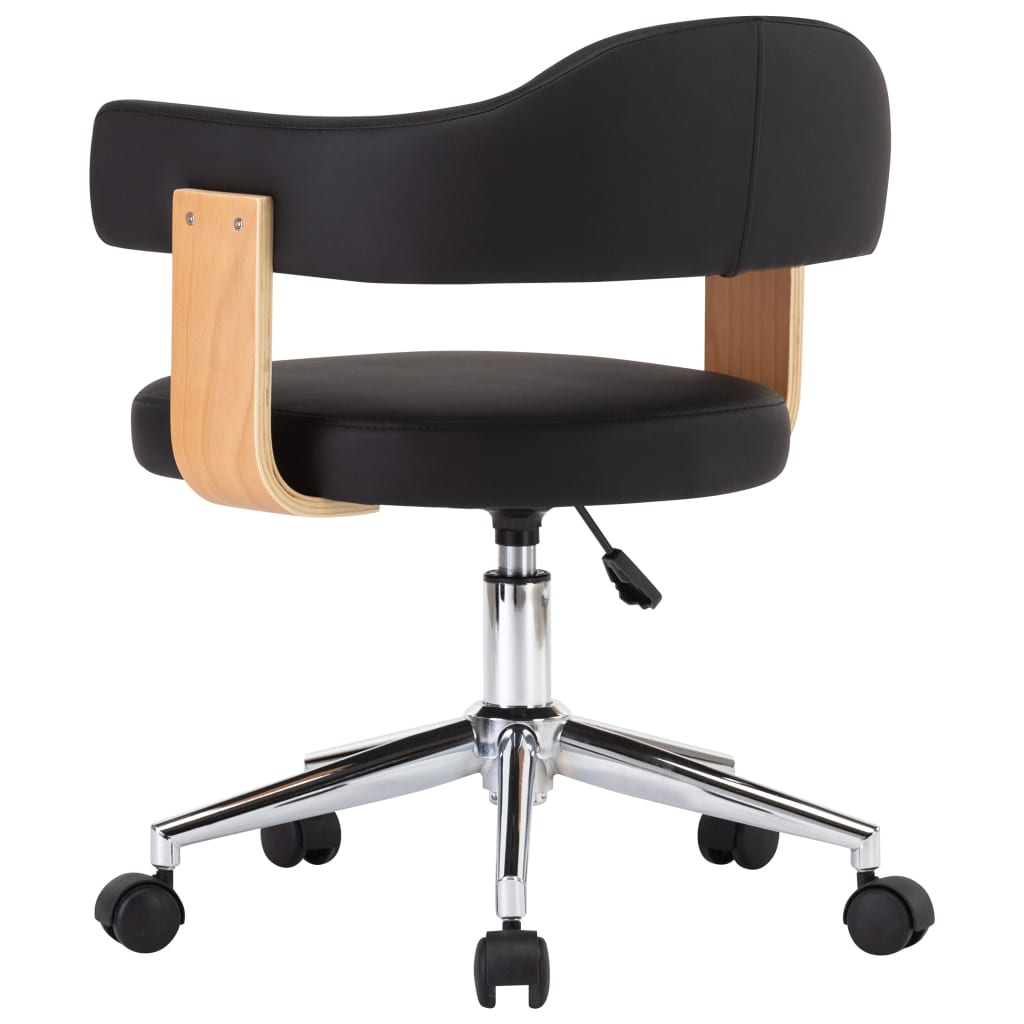 Eetkamerstoelen draaibaar 4 st kunstleer zwart
