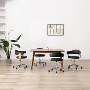 Eetkamerstoelen draaibaar zwart 4 stuks
