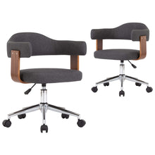 Eetkamerstoelen Draaibaar Gebogen Hout En Stof 2 Grijs