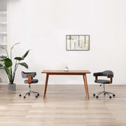 Eetkamerstoelen 2 stuks draaibaar stof grijs
