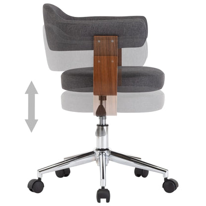 Eetkamerstoelen Draaibaar Gebogen Hout En Stof 4 Grijs