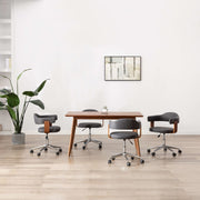 Eetkamerstoelen 4 st draaibaar stof grijs