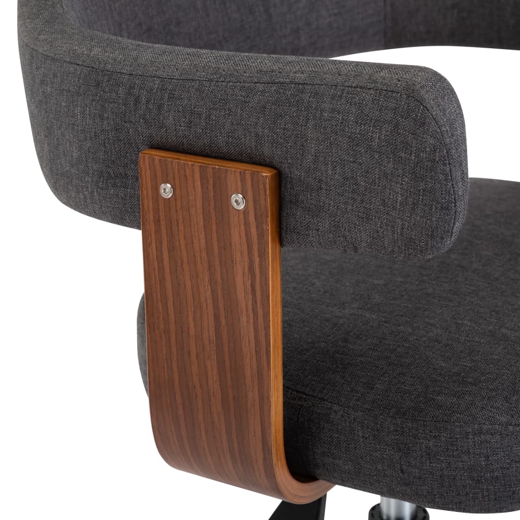 Eetkamerstoelen Draaibaar Gebogen Hout En Stof 6 Grijs
